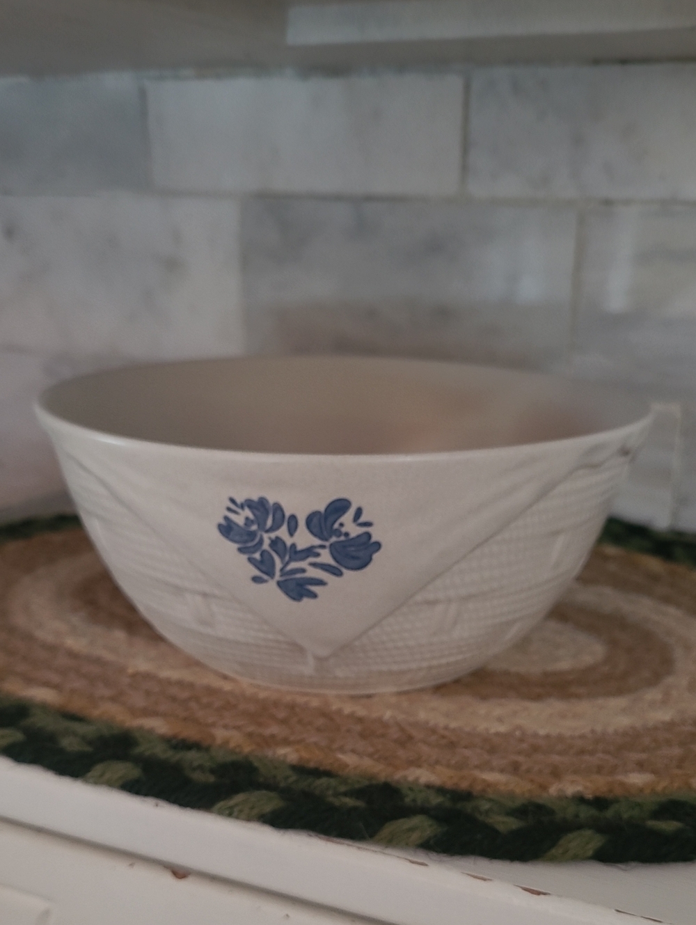 Pfaltzgraff Yorktowne Basket Weave Serving Bowl 7.25 In. X  3 In., Made In USA